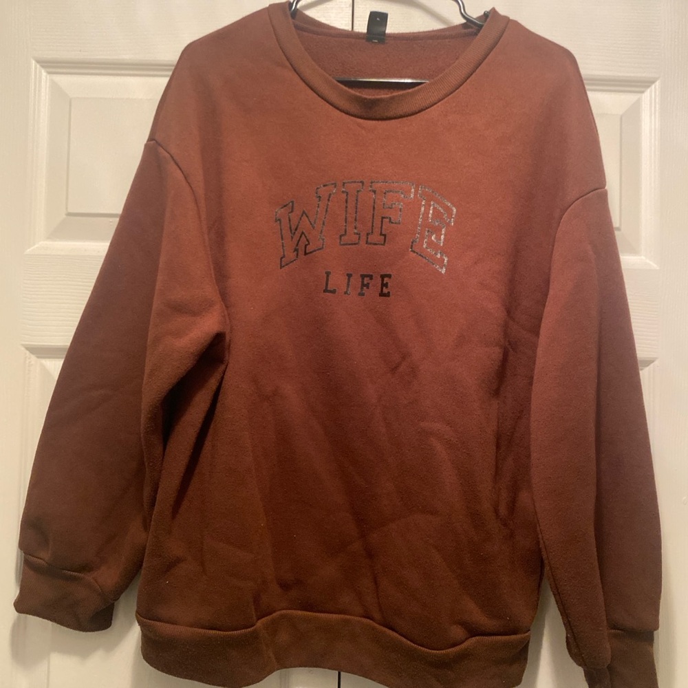 Brown Wife Life Crewneck Sweater